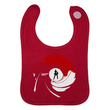 James Bond 007, Σαλιάρα με Σκρατς Κόκκινη 100% Organic Cotton (0-18 months)