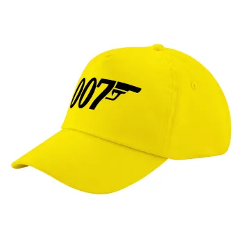 James Bond 007, Καπέλο παιδικό Baseball, 100% Βαμβακερό Twill, Κίτρινο (ΒΑΜΒΑΚΕΡΟ, ΠΑΙΔΙΚΟ, UNISEX, ONE SIZE)