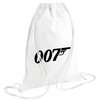 James Bond 007, Backpack pouch GYMBAG white (28x40cm)