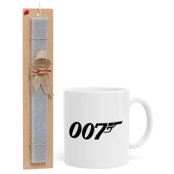 James Bond 007, Easter Set, Ceramic Cup (330ml) & Easter aromatic flat candle (30cm) (GRAY)