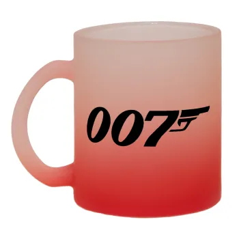 James Bond 007, Κούπα γυάλινη δίχρωμη με βάση το κόκκινο ματ, 330ml