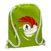 Τσάντα πλάτης πουγκί GYMBAG LIME GREEN, με τσέπη (40x48cm) & χονδρά κορδόνια