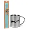 Easter Set, metallic thermal cup (300ml) & aromatic flat Easter candle (30cm) (TURQUOISE)