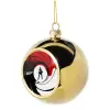 Golden Christmas tree ball ornament 8cm