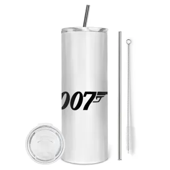 James Bond 007, Tumbler stainless steel 600ml, with metal straw & cleaning brush