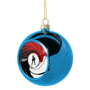 James Bond 007, Blue Christmas tree ball ornament 8cm