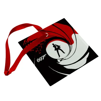 James Bond 007, Christmas ornament, glass square ornament 9x9cm