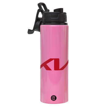 KIA, Metallic water bottle with safety lid, 850ml aluminum