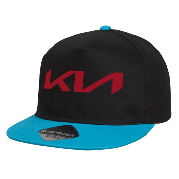 KIA, Καπέλο παιδικό snapback, 100% Βαμβακερό, Μαύρο/Μπλε