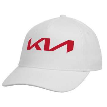 KIA, Καπέλο παιδικό Baseball, 100% Βαμβακερό, Λευκό