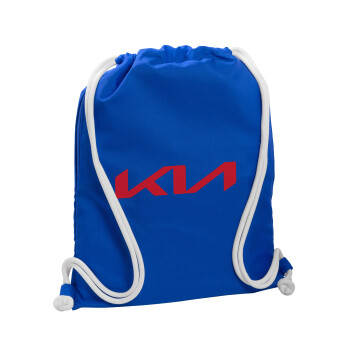 KIA, Τσάντα πλάτης πουγκί GYMBAG Μπλε, με τσέπη (40x48cm) & χονδρά κορδόνια