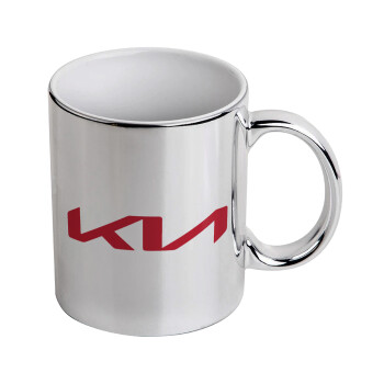 KIA, Mug ceramic, silver mirror, 330ml