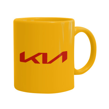 KIA, Ceramic coffee mug yellow, 330ml (1pcs)