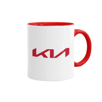 KIA, Mug colored red, ceramic, 330ml