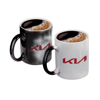 KIA, Color changing magic Mug, ceramic, 330ml when adding hot liquid inside, the black colour desappears (1 pcs)