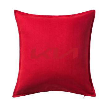 KIA, Μαξιλάρι καναπέ Κόκκινο 100% βαμβάκι, περιέχεται το γέμισμα (50x50cm)