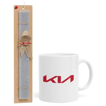 KIA, Easter Set, Ceramic Cup (330ml) & Easter aromatic flat candle (30cm) (GRAY)