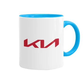 KIA, Mug colored light blue, ceramic, 330ml