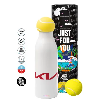 KIA, Μπάλα τένις μεταλλικό παγούρι θερμός, διπλού τοιχώματος, 550ml