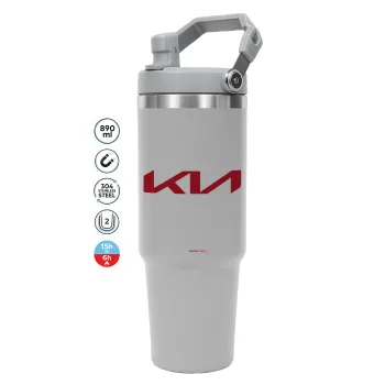 KIA, GREY color, 890ml (30oz) stainless Steel Tumbler with Handle