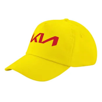 KIA, Καπέλο παιδικό Baseball, 100% Βαμβακερό Twill, Κίτρινο (ΒΑΜΒΑΚΕΡΟ, ΠΑΙΔΙΚΟ, UNISEX, ONE SIZE)