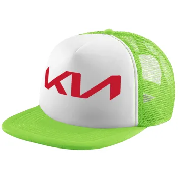 KIA, Child's Soft Trucker Hat with Green/White Mesh (POLYESTER, CHILDREN'S, ONE SIZE)