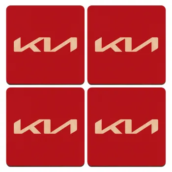 KIA, ΣΕΤ x4 Σουβέρ ξύλινα τετράγωνα plywood (9cm)