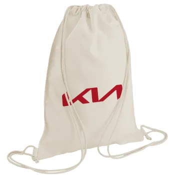 KIA, Τσάντα πλάτης πουγκί GYMBAG natural (28x40cm)