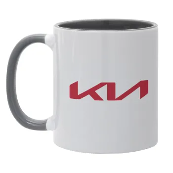 KIA, Mug colored grey, ceramic, 330ml