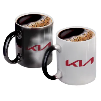 KIA, Color changing magic Mug, ceramic, 330ml when adding hot liquid inside, the black colour desappears (1 pcs)
