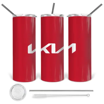 KIA, Tumbler stainless steel 600ml, with metal straw & cleaning brush