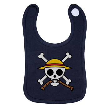 Onepiece skull, Σαλιάρα με Σκρατς 100% Organic Cotton Μπλε (0-18 months)