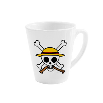 Onepiece skull, Κούπα κωνική Latte Λευκή, κεραμική, 300ml