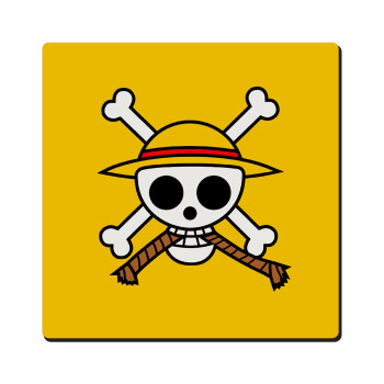 Onepiece skull, Τετράγωνο μαγνητάκι ξύλινο 6x6cm