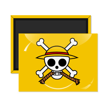 Onepiece skull, Ορθογώνιο μαγνητάκι ψυγείου διάστασης 9x6cm