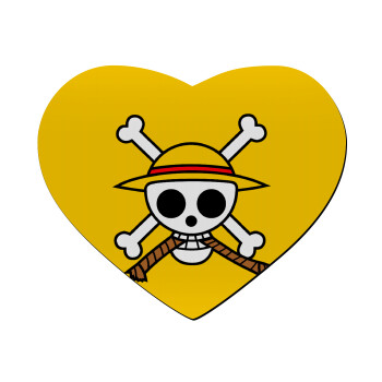 Onepiece skull, Mousepad heart 23x20cm