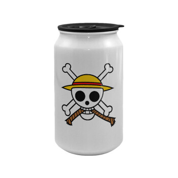 Onepiece skull, Κούπα ταξιδιού μεταλλική με καπάκι (tin-can) 500ml