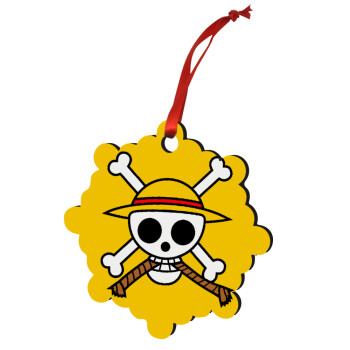 Onepiece skull, Christmas ornament snowflake wooden 7.5cm