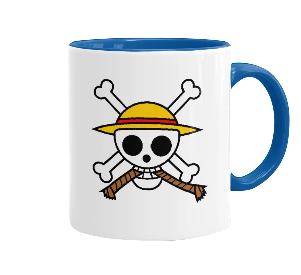 Onepiece skull — Mug colored blue, ceramic, 330ml