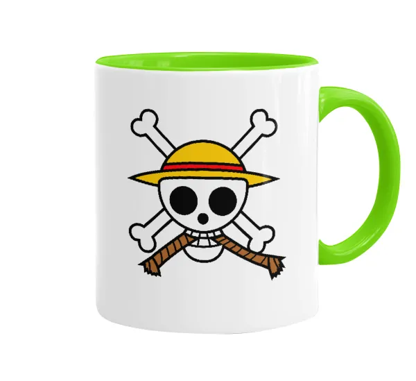 Onepiece skull — Κούπα χρωματιστή βεραμάν, κεραμική, 330ml