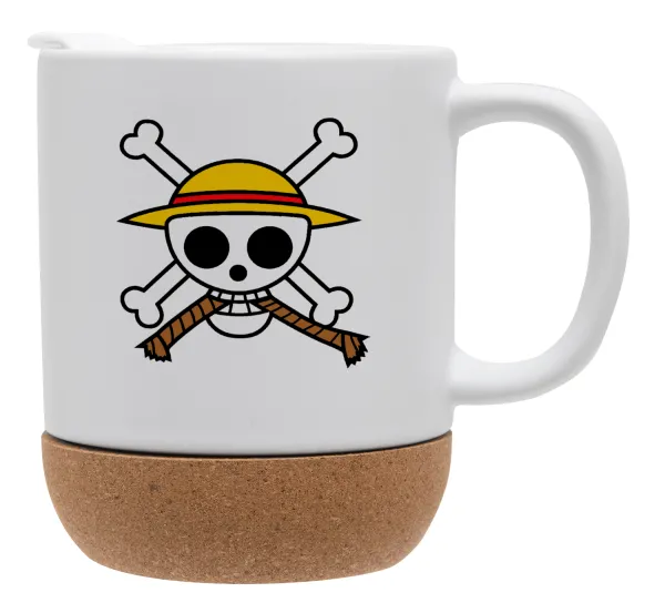 Onepiece skull — Κούπα, κεραμική με βάση φελού και καπάκι (ΜΑΤ), 330ml