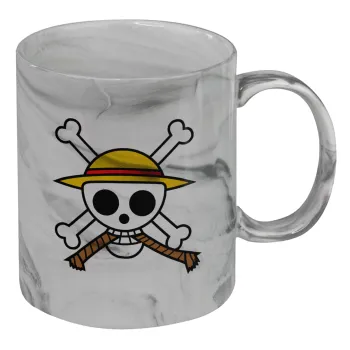 Onepiece skull, Mug ceramic marble style, 330ml