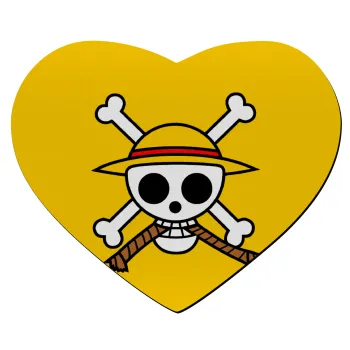 Onepiece skull, Mousepad heart 23x20cm