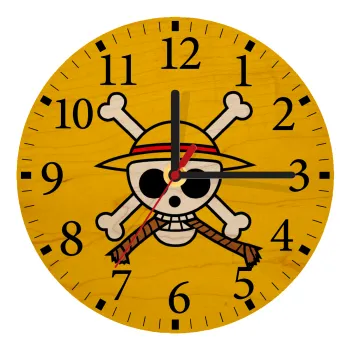 Onepiece skull, Ρολόι τοίχου ξύλινο plywood (20cm)