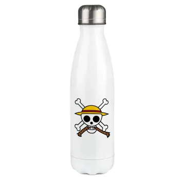 Onepiece skull, Metal mug thermos White (Stainless steel), double wall, 500ml