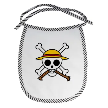 Onepiece skull, Σαλιάρα μωρού αλέκιαστη με κορδόνι Μαύρη
