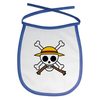 Onepiece skull, Σαλιάρα μωρού αλέκιαστη με κορδόνι Μπλε