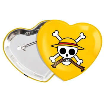 Onepiece skull, Κονκάρδα παραμάνα καρδιά (57x52mm)