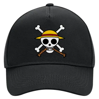 Onepiece skull, Καπέλο Ενηλίκων Ultimate ΜΑΥΡΟ, (100% ΒΑΜΒΑΚΕΡΟ DRILL, ΕΝΗΛΙΚΩΝ, UNISEX, ONE SIZE)