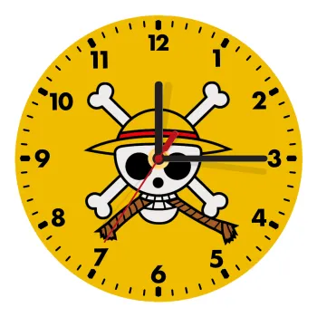 Onepiece skull, Wooden wall clock (20cm)